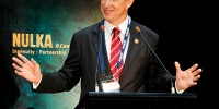 Assistant Minister of Defence, Mr Stuart Robert, MP, launches book Nulka at the Pacific 2013 Maritime Exhibition held at the Sydney Convention Center. 