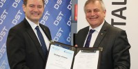 Mr Gary Stewart, Managing Director of Rheinmetall Defence Australia and Chief Defence Scientist, Dr Alex Zelinsky