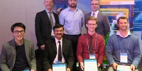 Front row (L-R): Students Vincent Bachtier, Samiul Amin, Ben Steer and Kyle Hardman. Back row (L-R) Dr Graham Morton (UNSW), Dr Todd Mansell (DST Group) and Glenn Frankish (Lockheed Martin).